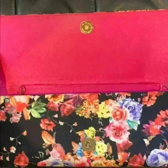 Lulu Townsend Floral Clutch Pink and Black - Picture 2 of 4